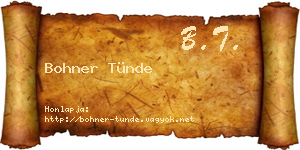 Bohner Tünde névjegykártya