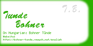 tunde bohner business card