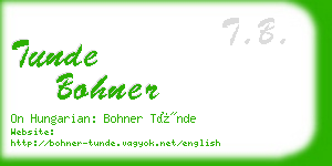 tunde bohner business card